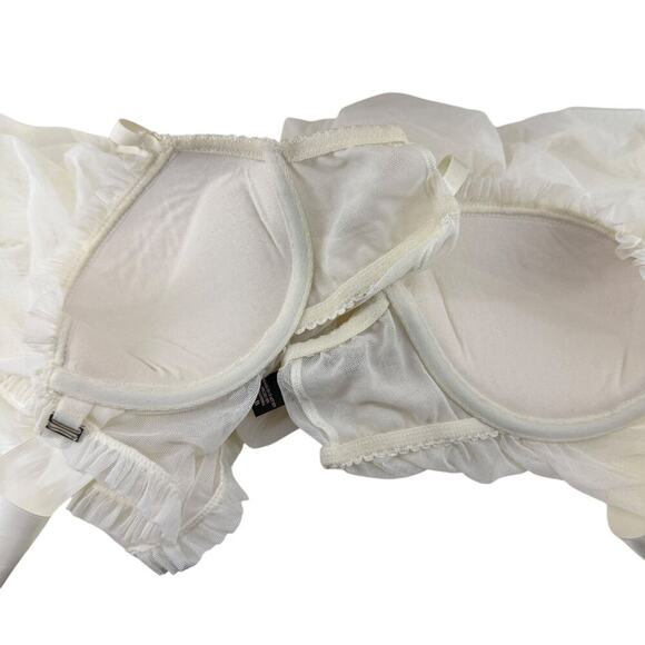 Victoria's Secret Sexy little things Sheer Front Tie Baby Doll Chemise Ivory 36B - Picture 3 of 5